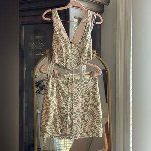 For Love and Lemons 🍋 Nomi Crop Top and Aiko Mini Skirt High Waist Set